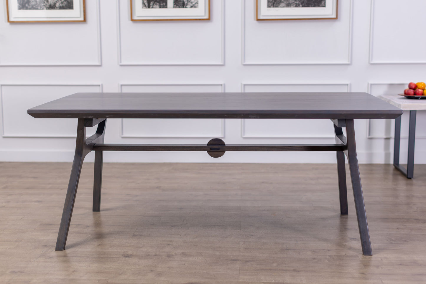 72x38" Alto Teak Dining Table, Smooth-Texture Anthracite Grey Finish
