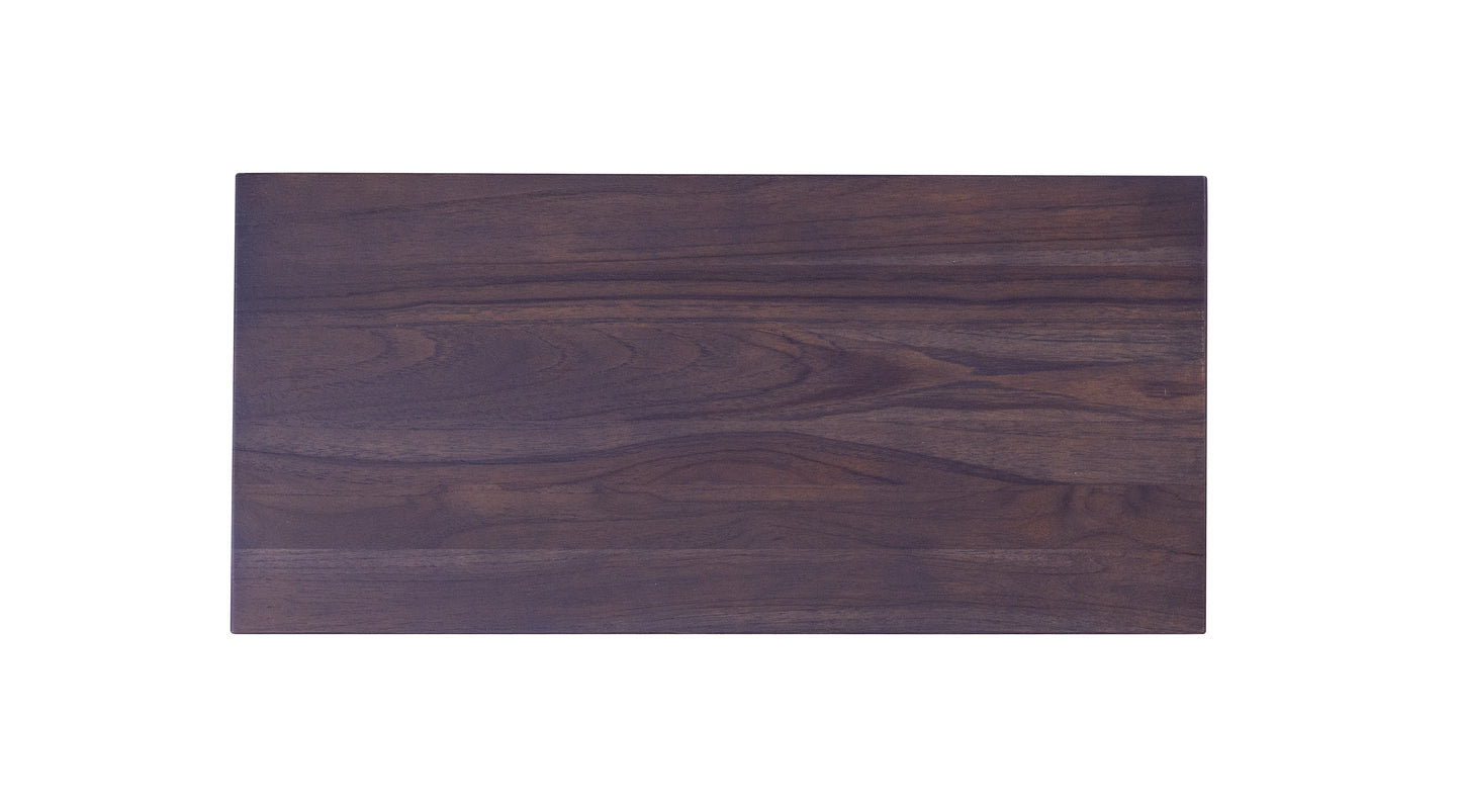 72x38" Alto Teak Dining Table, Smooth-Texture Anthracite Grey Finish