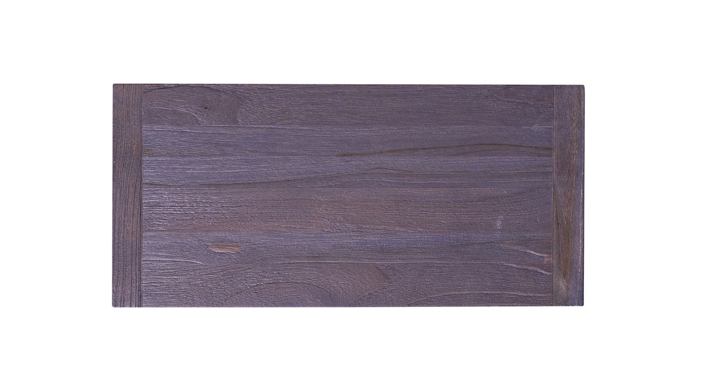 Teak Dining Table 60x38" Brushed-textured, Anthracite Finish