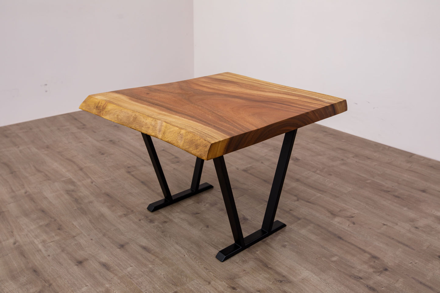 30x30" Acacia Live Edge Side Table, Smooth-Texture Natural Finish