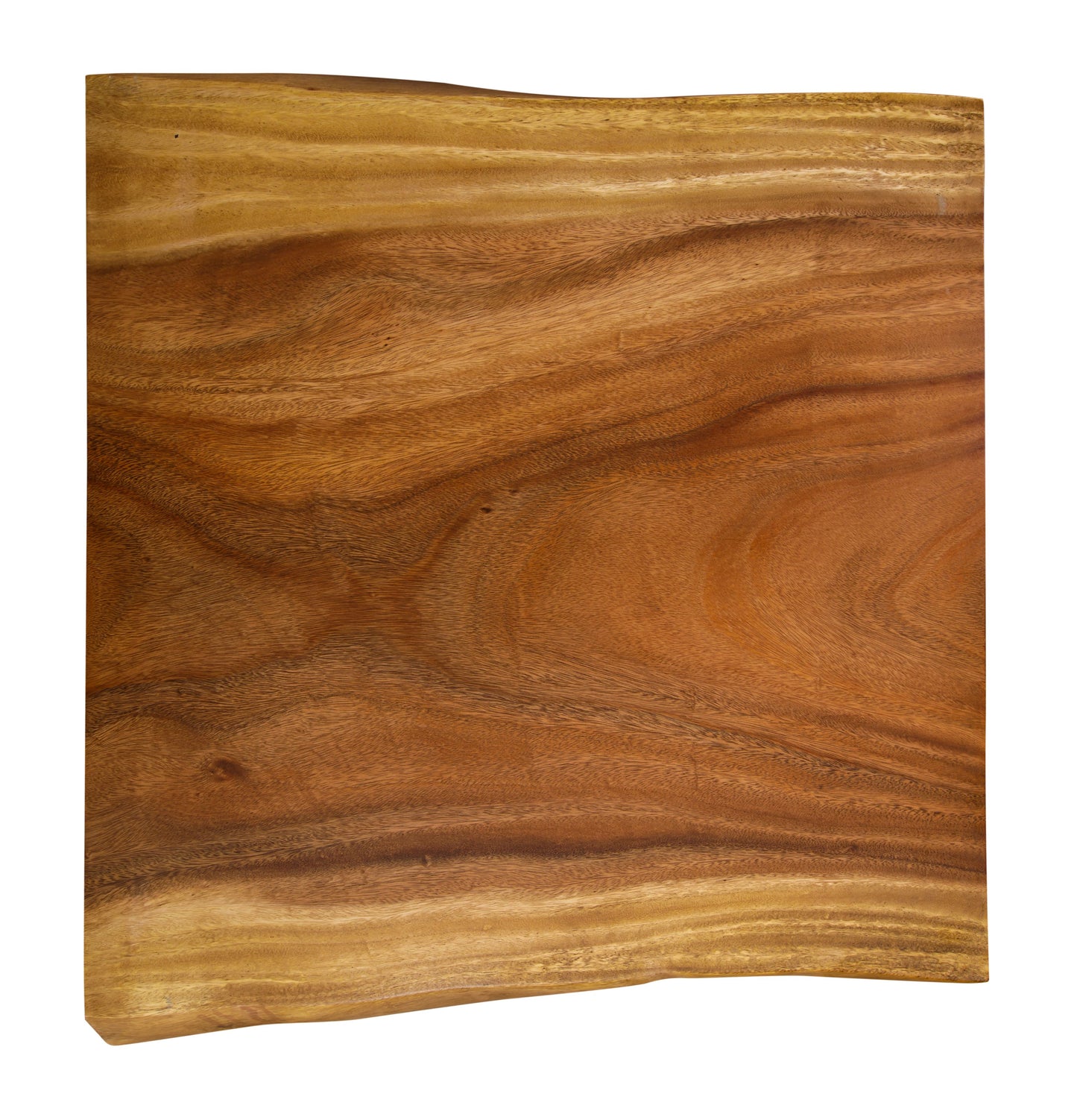 30x30" Acacia Live Edge Side Table, Smooth-Texture Natural Finish
