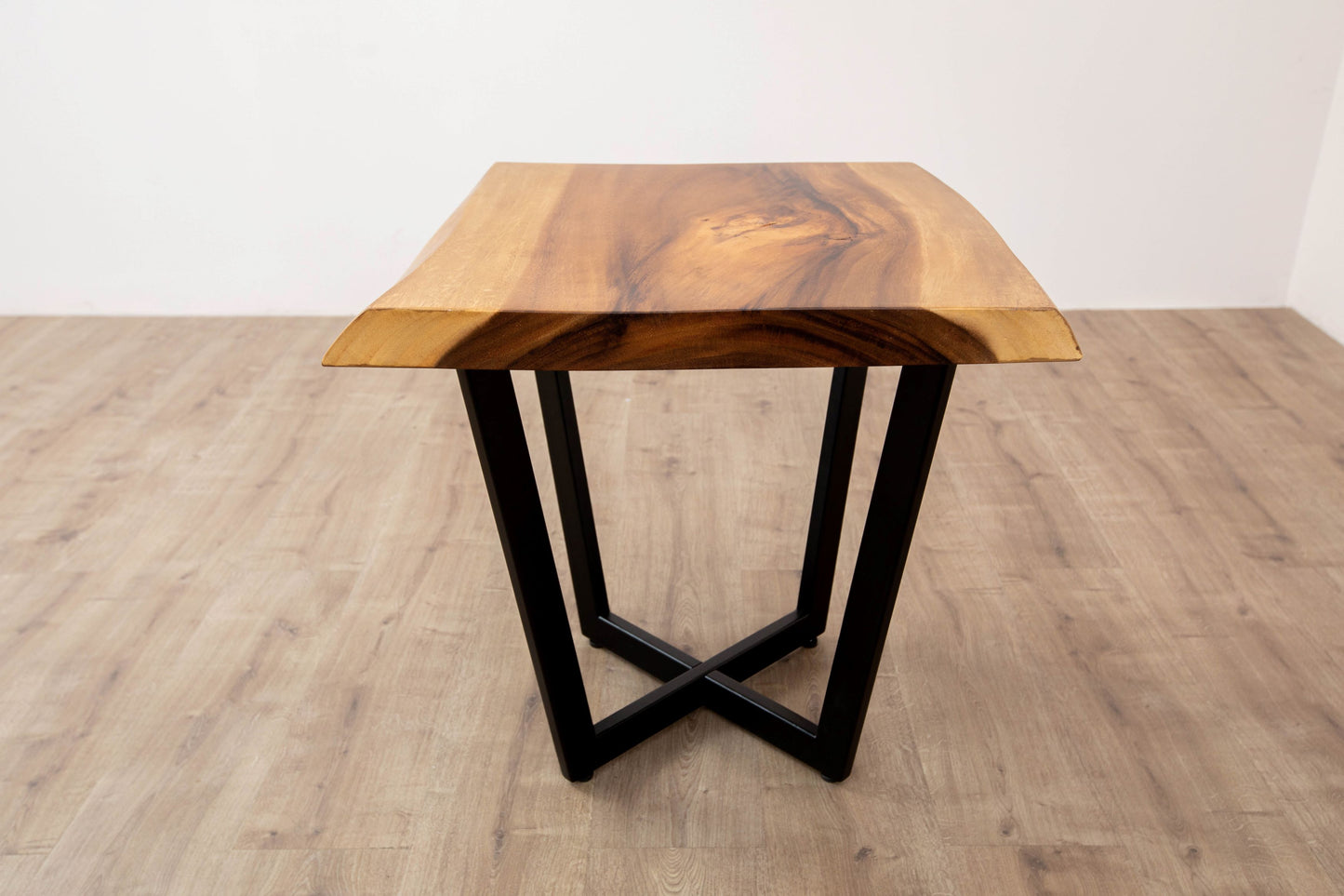 24x24" Acacia Live Edge Box Leg, Smooth-Texture Natural Finish