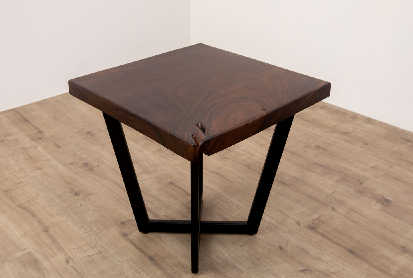24x24" Acacia Mission Edge Box Leg, Smooth-Texture Dark Chocolate Finish