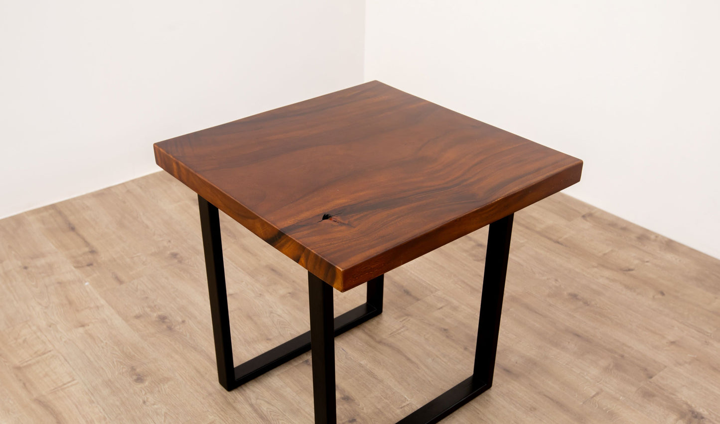 24x24" Acacia Mission Edge Square Leg, Smooth-Texture Milk Chocolate Finish