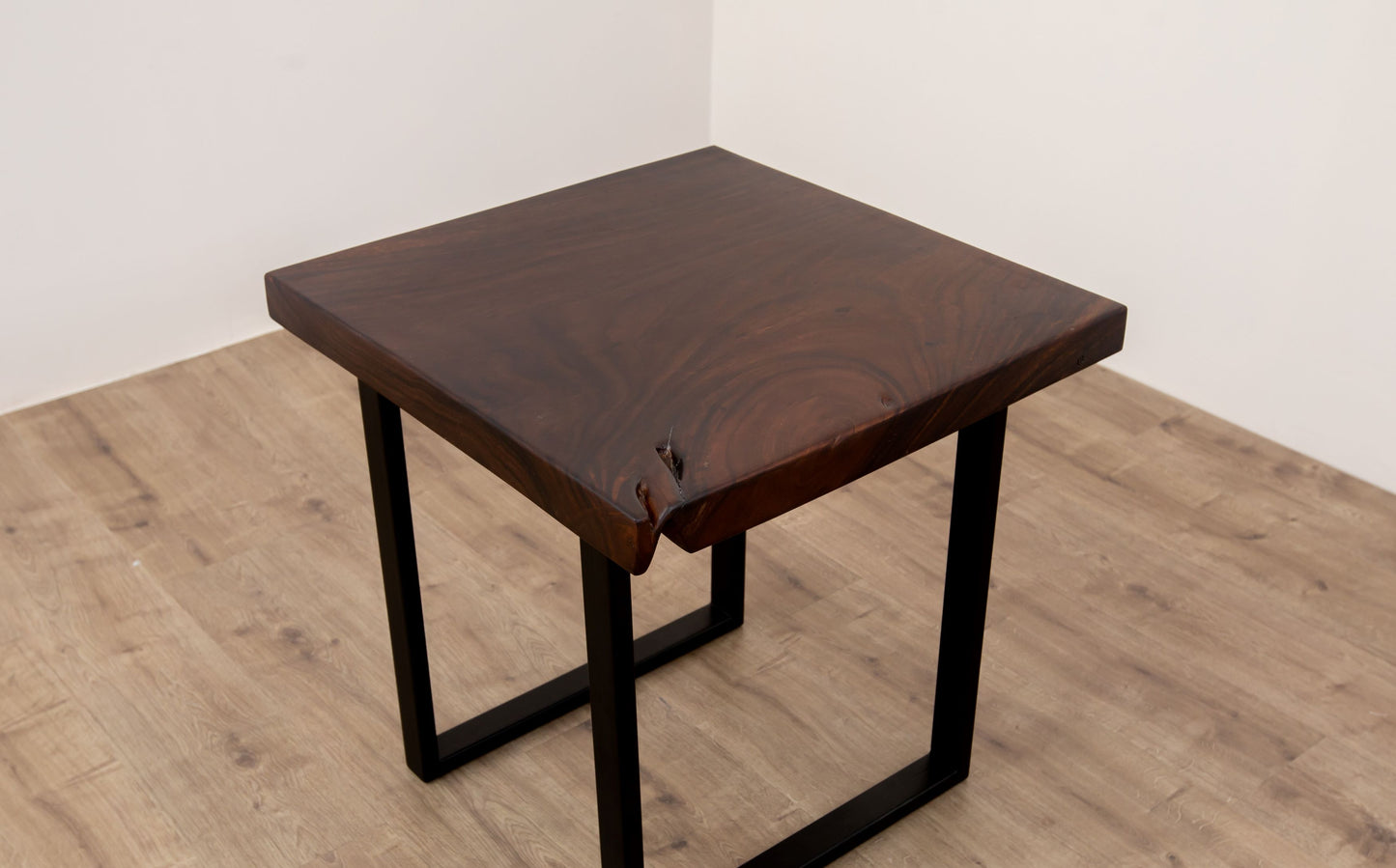 24x24" Acacia Mission Edge Square Leg, Smooth-Texture Dark Chocolate Finish