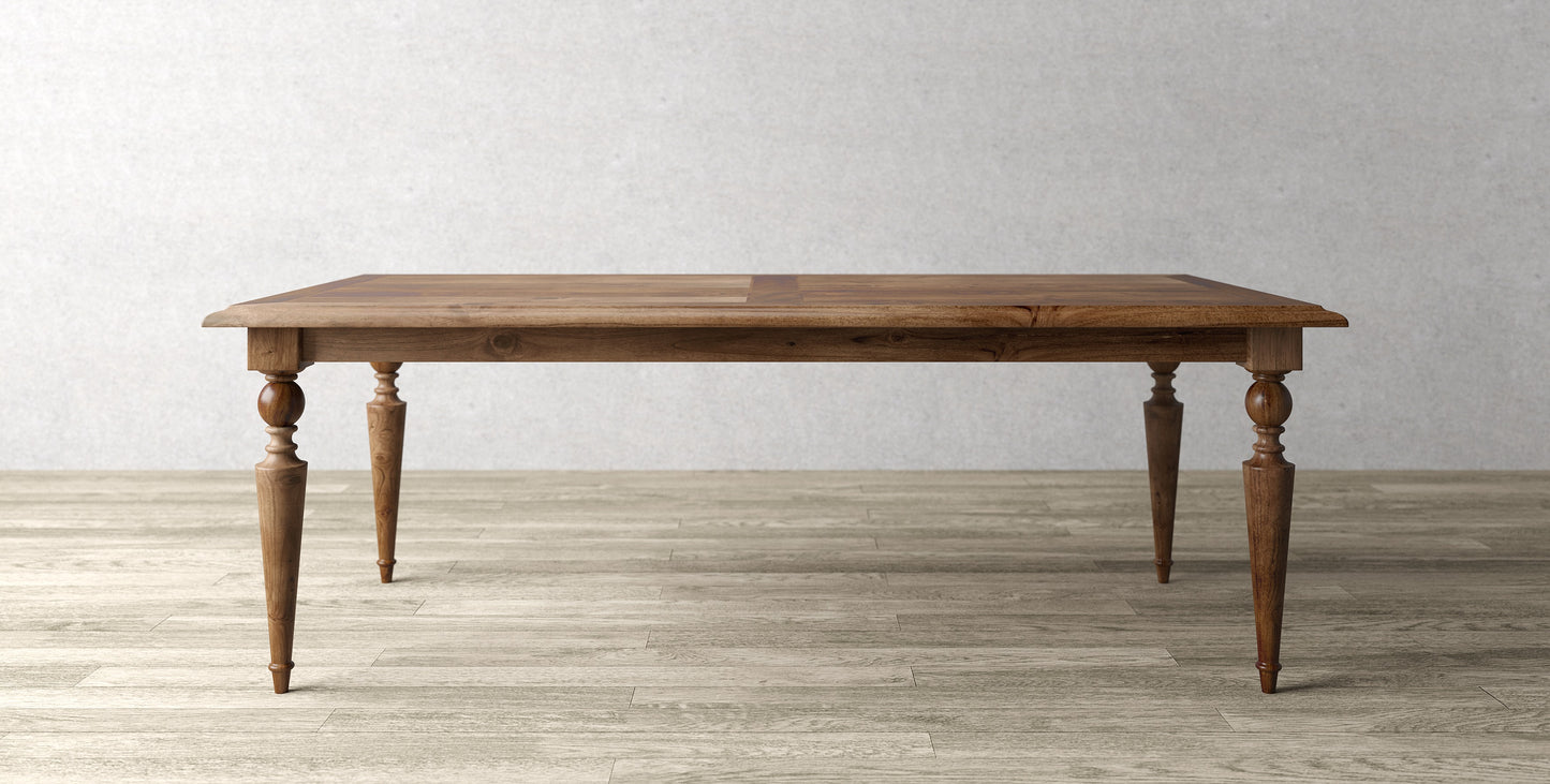 72x38" Rocheport Oak Dining Table, Brushed-Textured Cocoa Finish.