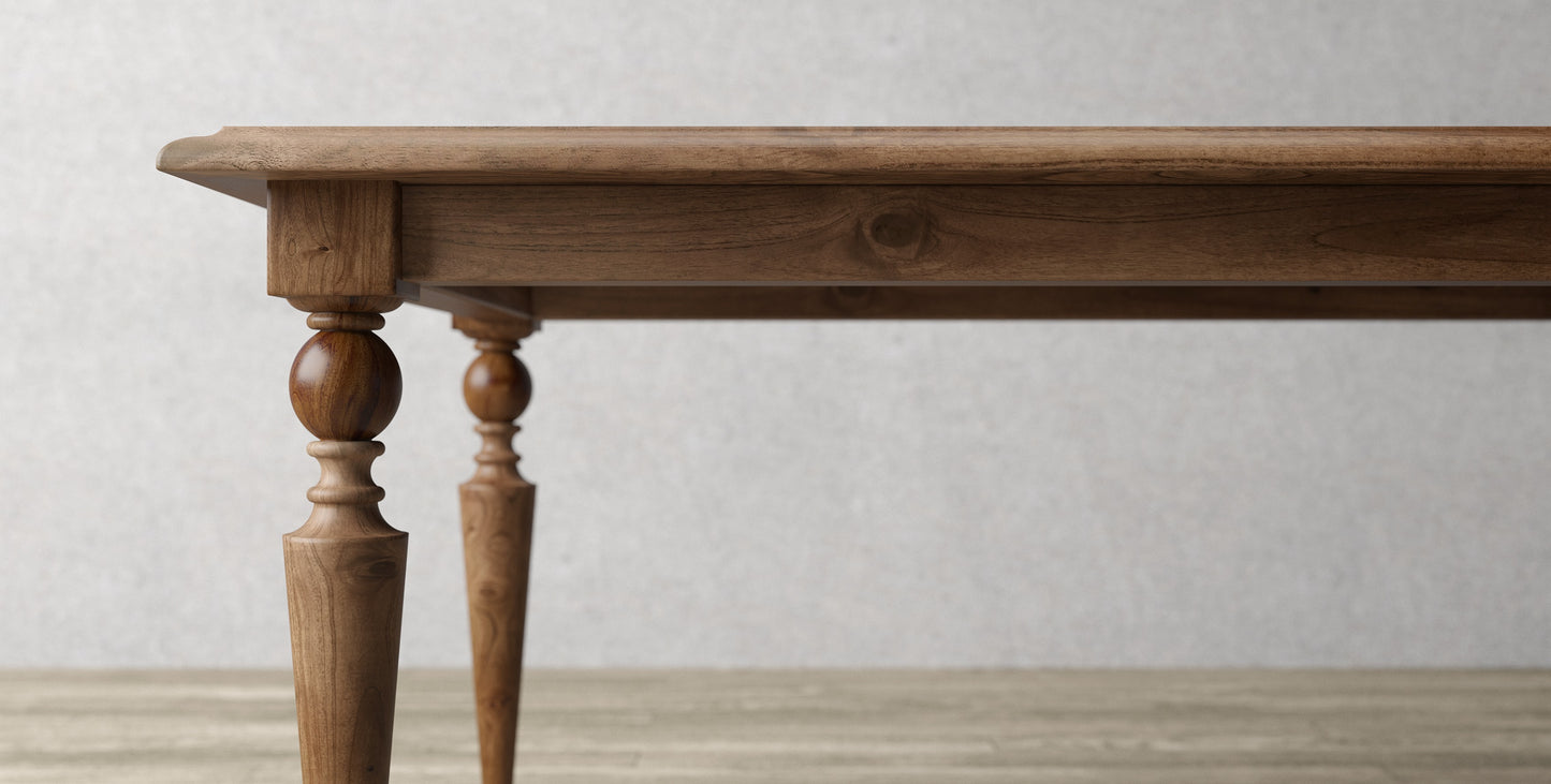 72x38" Rocheport Oak Dining Table, Brushed-Textured Cocoa Finish.