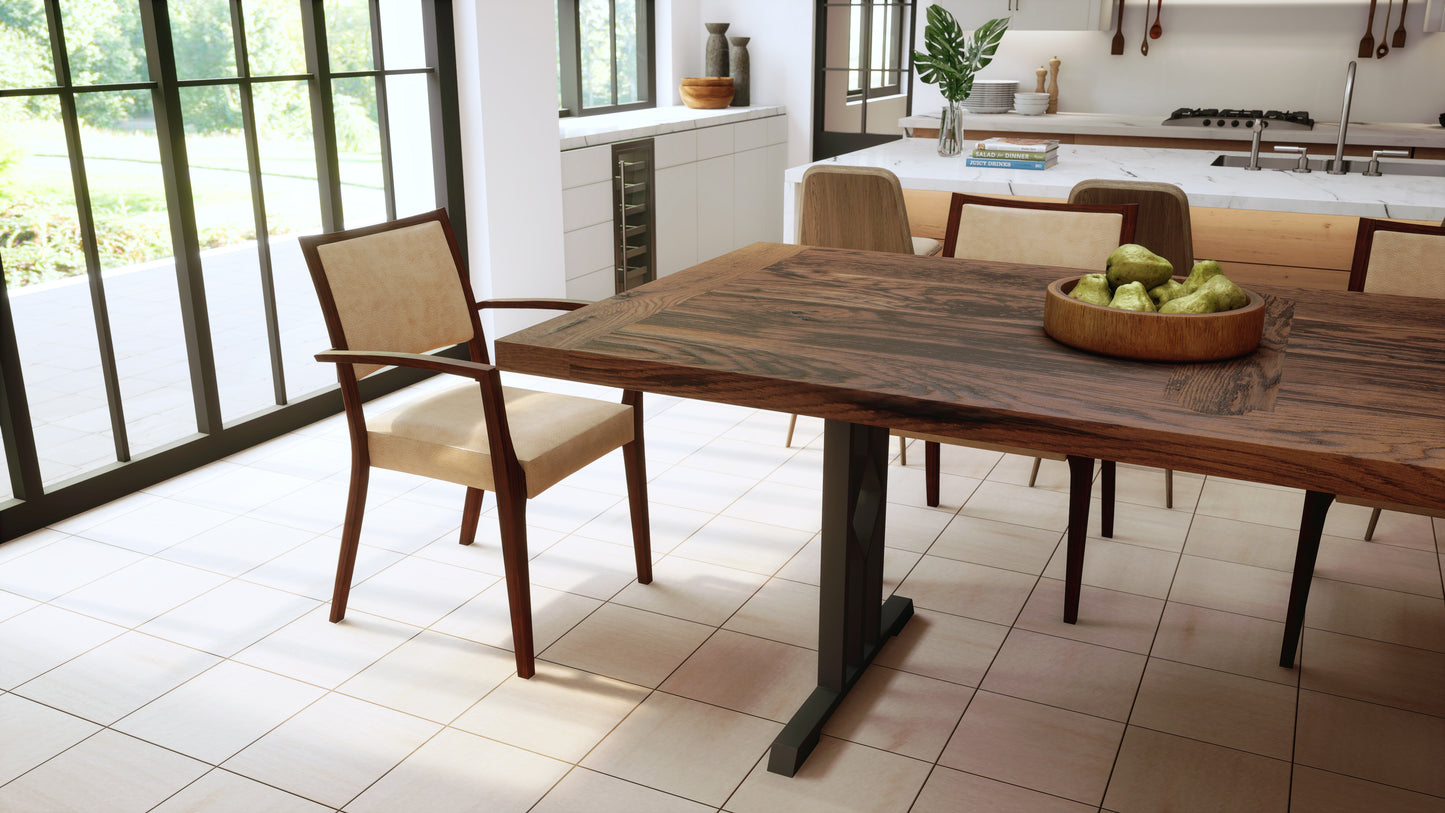 Solid Oak Table Top 60x38" Brushed Texture, Autumn Finish