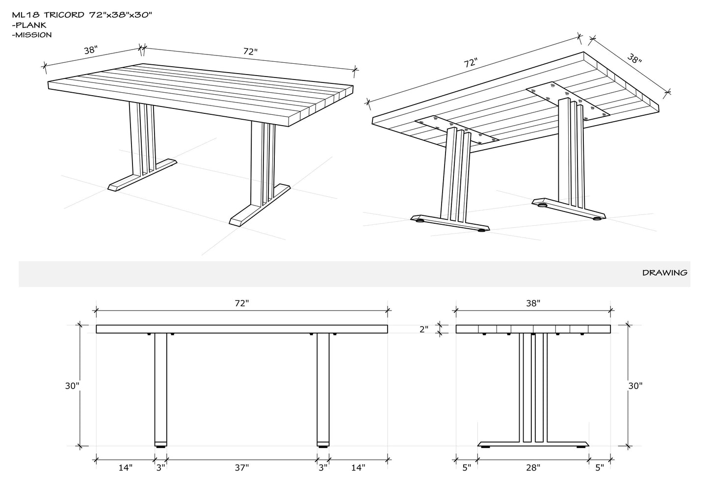 Teak Dining Table LIve Edge 72x38" Brushed-textured, Autumn Finish