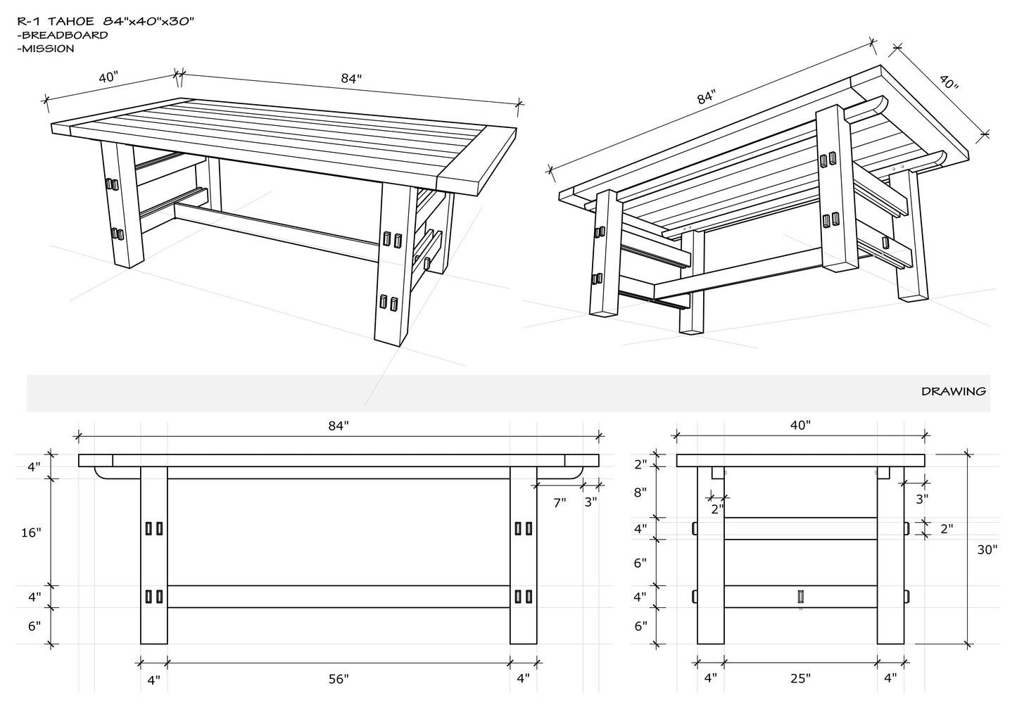 84x40" Tahoe Teak Dining Table, Brushed-Textured Natural Finish.
