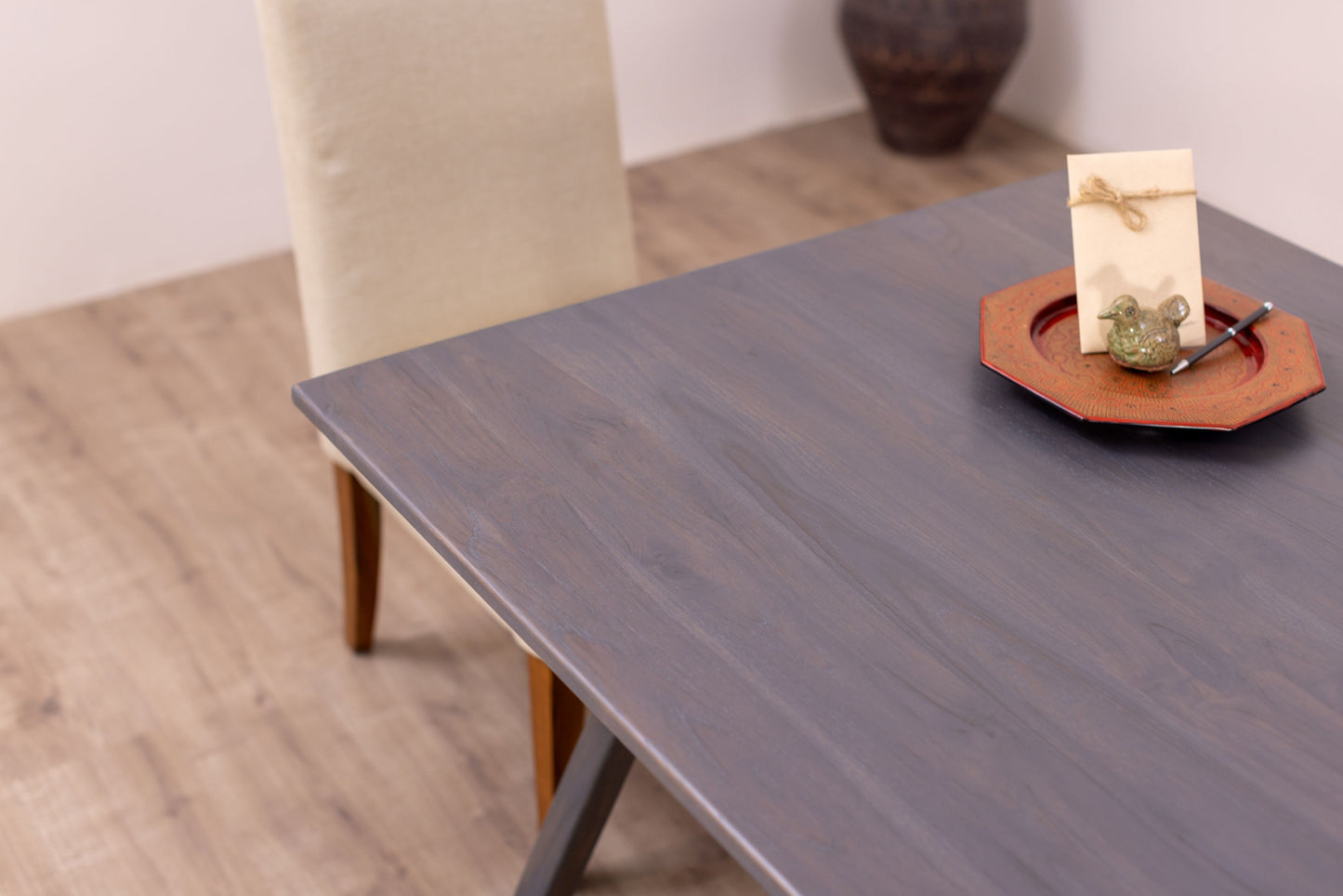 60x38" Chicago Teak Dining Table, Smooth-Textured Natural Finish