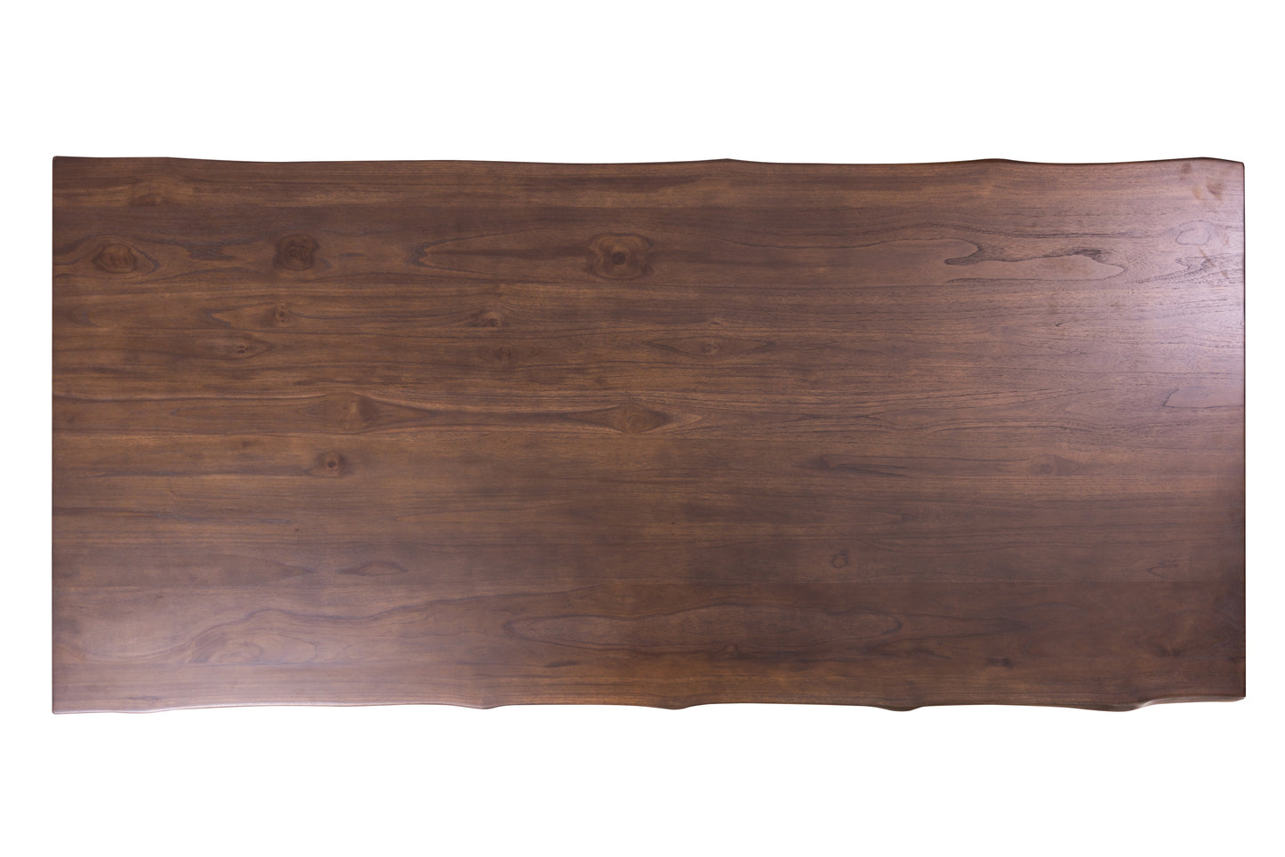 Teak Dining Table Live Edge 96x40" Brushed-textured, Cocoa Finish