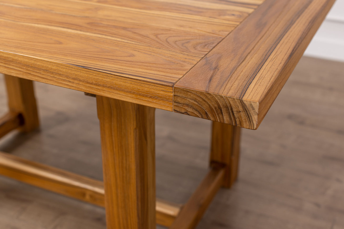 60x38" Alene Teak Dining Table, Brushed-Texture Cocoa Finish