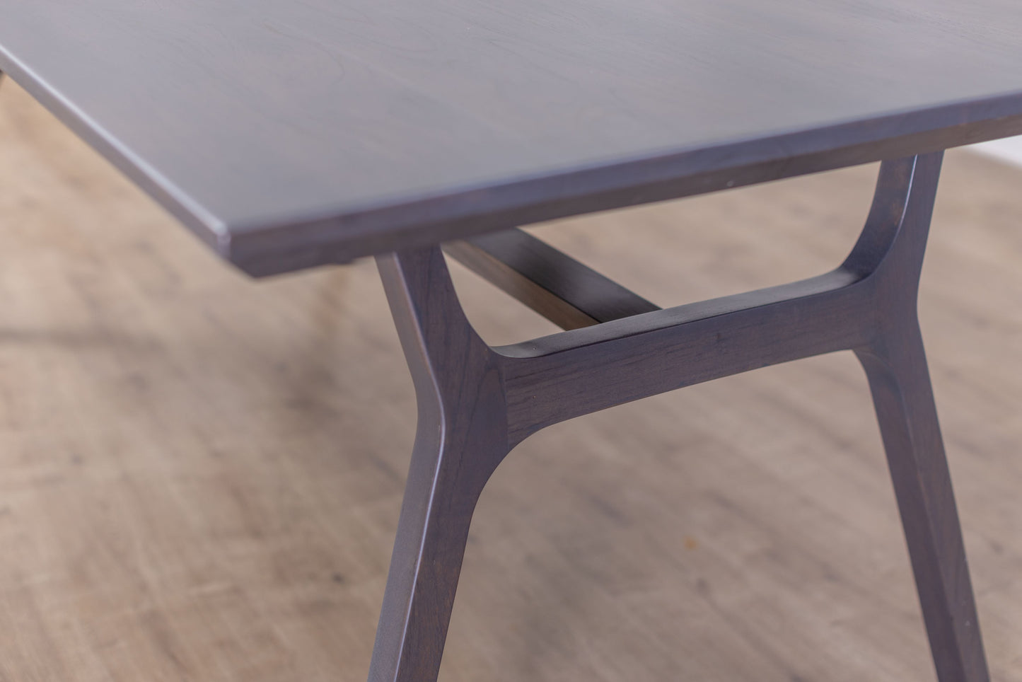 72x38" Alto Teak Dining Table, Smooth-Texture Anthracite Grey Finish