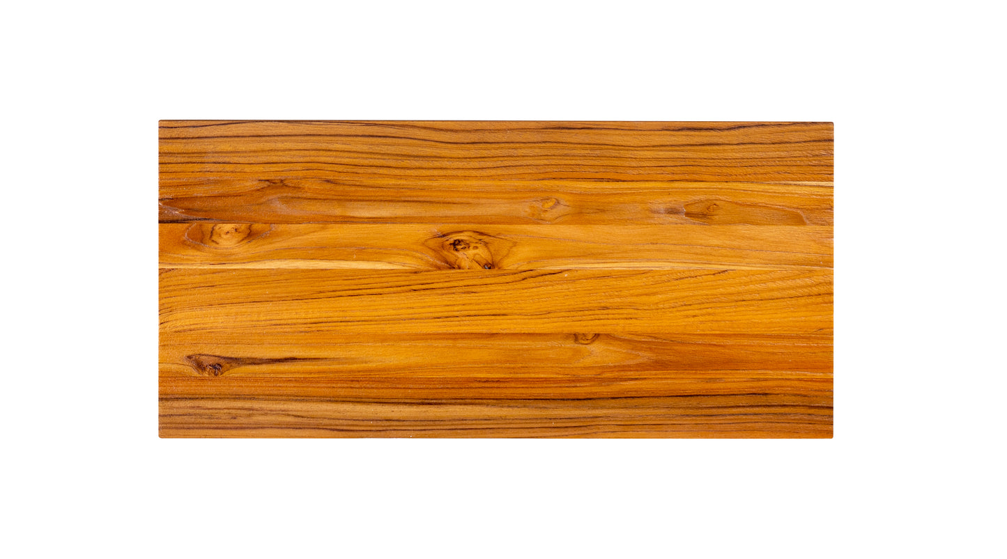 84x40" Teak La Jolla Dining Table, Brushed-textured Natural finish
