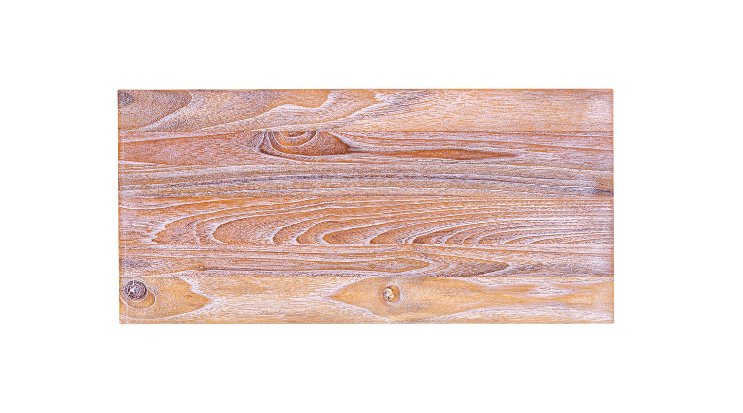 84x40" Rohoboth Teak Dining Table, Brushed-Textured Sun-Bleach Finish
