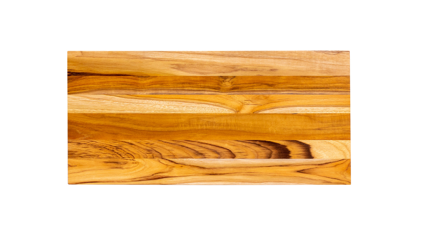 60x38" Chicago Teak Dining Table, Smooth-Textured Natural Finish