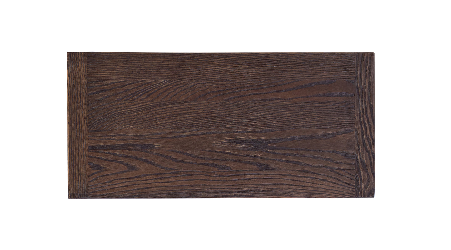 Solid Oak Table Top 84x40" Brushed Texture, Cocoa Finish