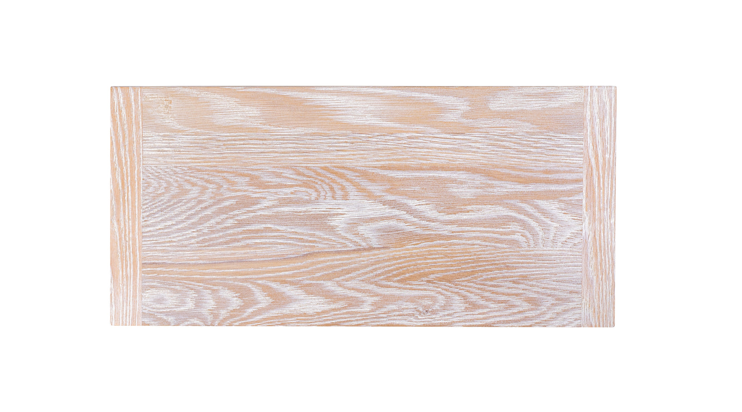 60x38"/100" Wynwood Oak Extension Dining Table, Brushed-Textured Sun Bleached Finish
