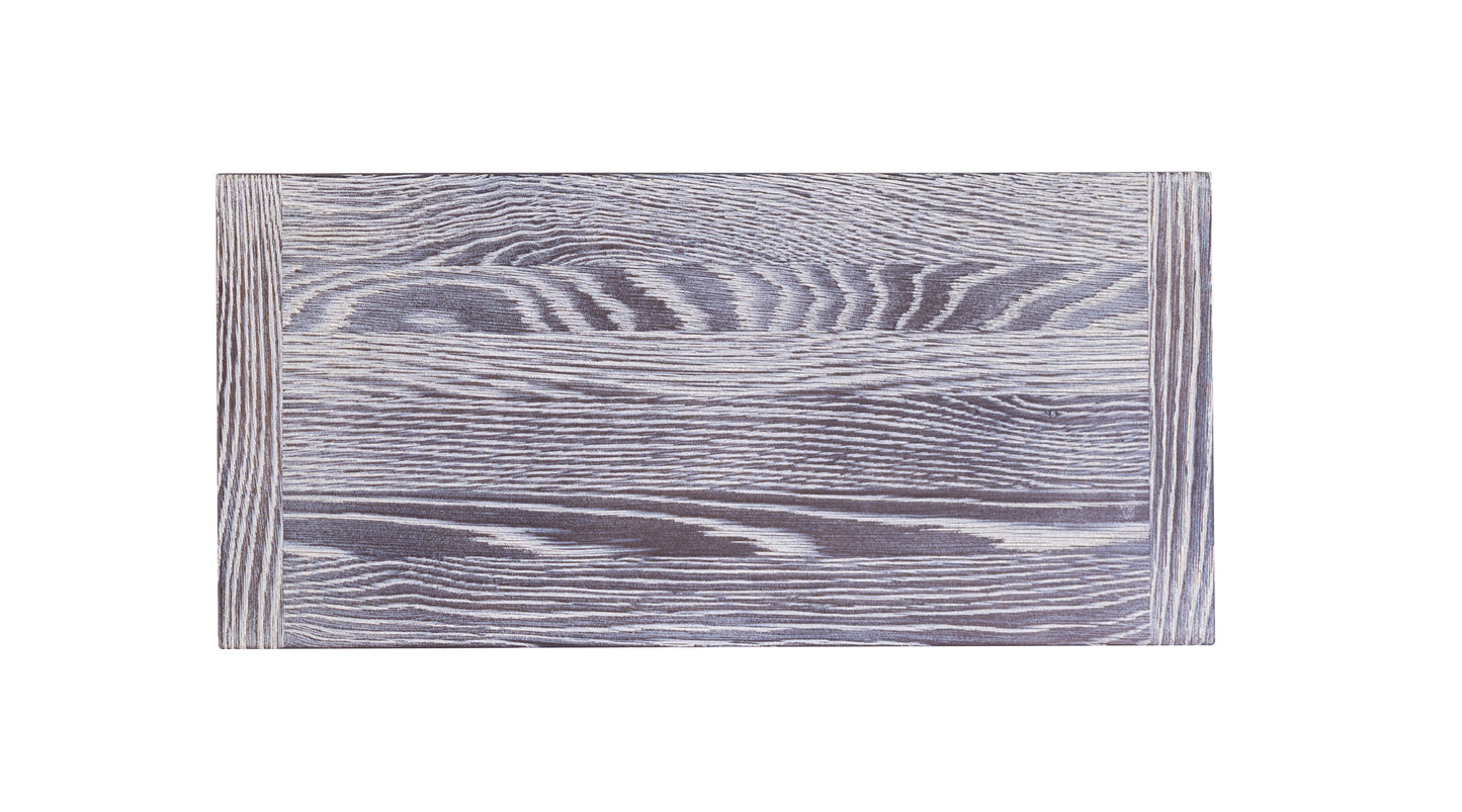 Solid Oak Table Top 72x38" Brushed Texture, Weathered Finish