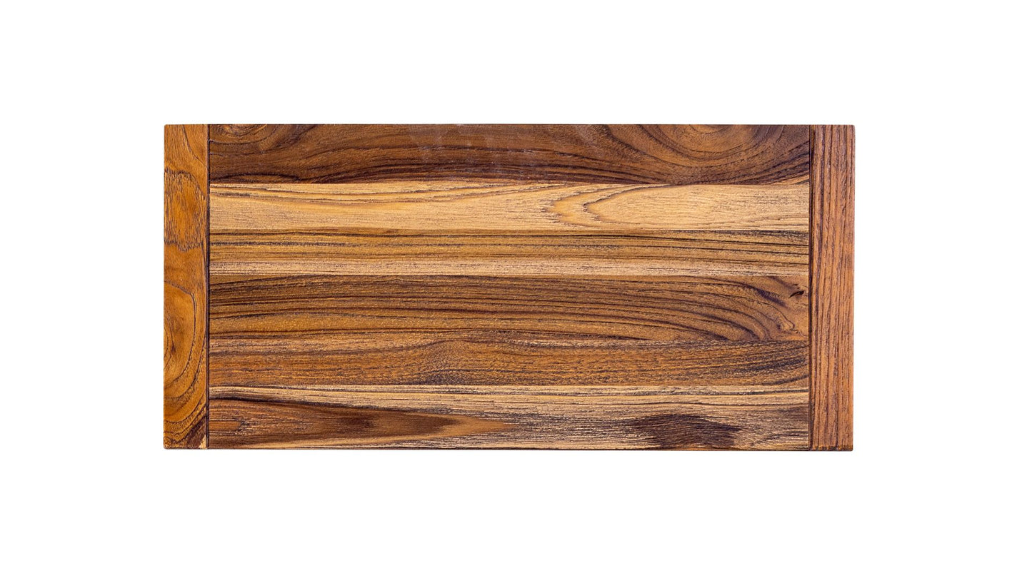 Teak Dining Table 84x40" Brushed-textured, Autumn Finish