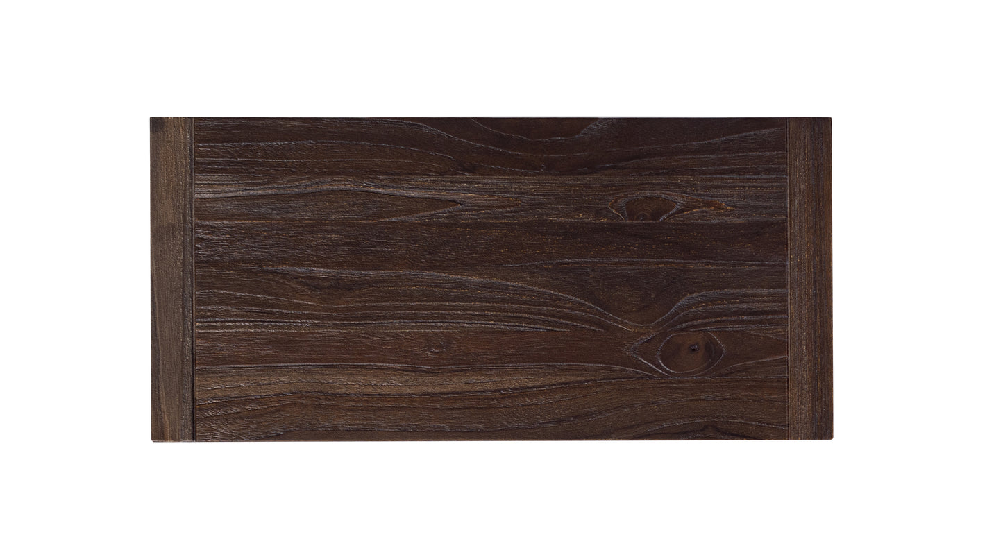 84x40" Simeon Teak Dining Table, Brushed-Textured Cocoa Finish
