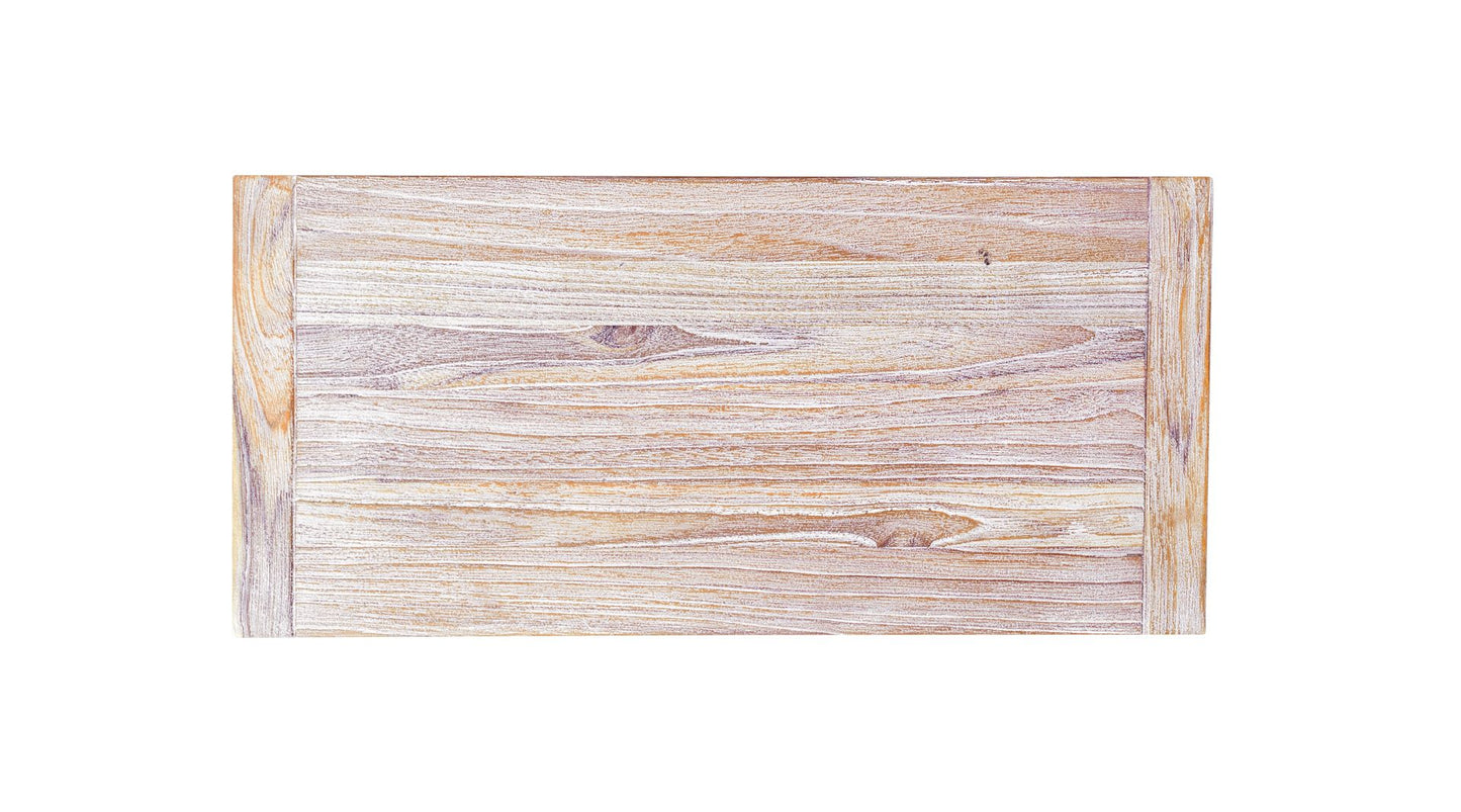 Teak Dining Table 84x40" Brushed-textured, Sun-Bleach Finish