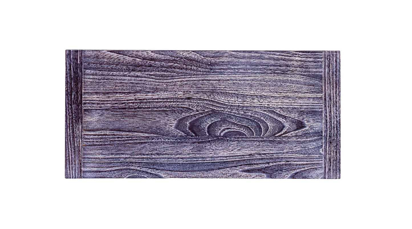 96x40" Simeon Teak Dining Table, Brushed-Textured Weatherd Finish