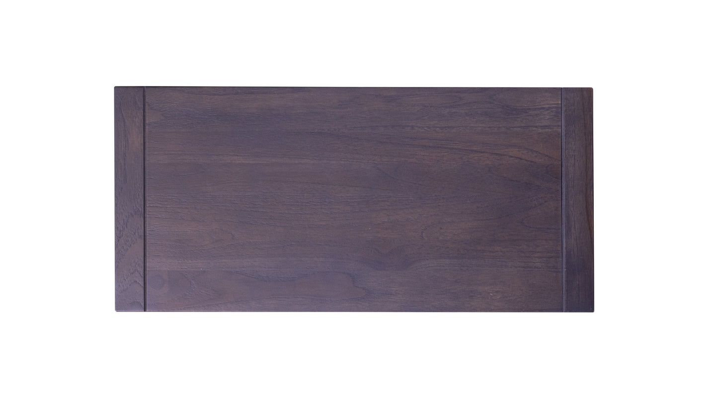 84x40" Teak Stowe Dining Table, Smooth Anthracite Grey Finish
