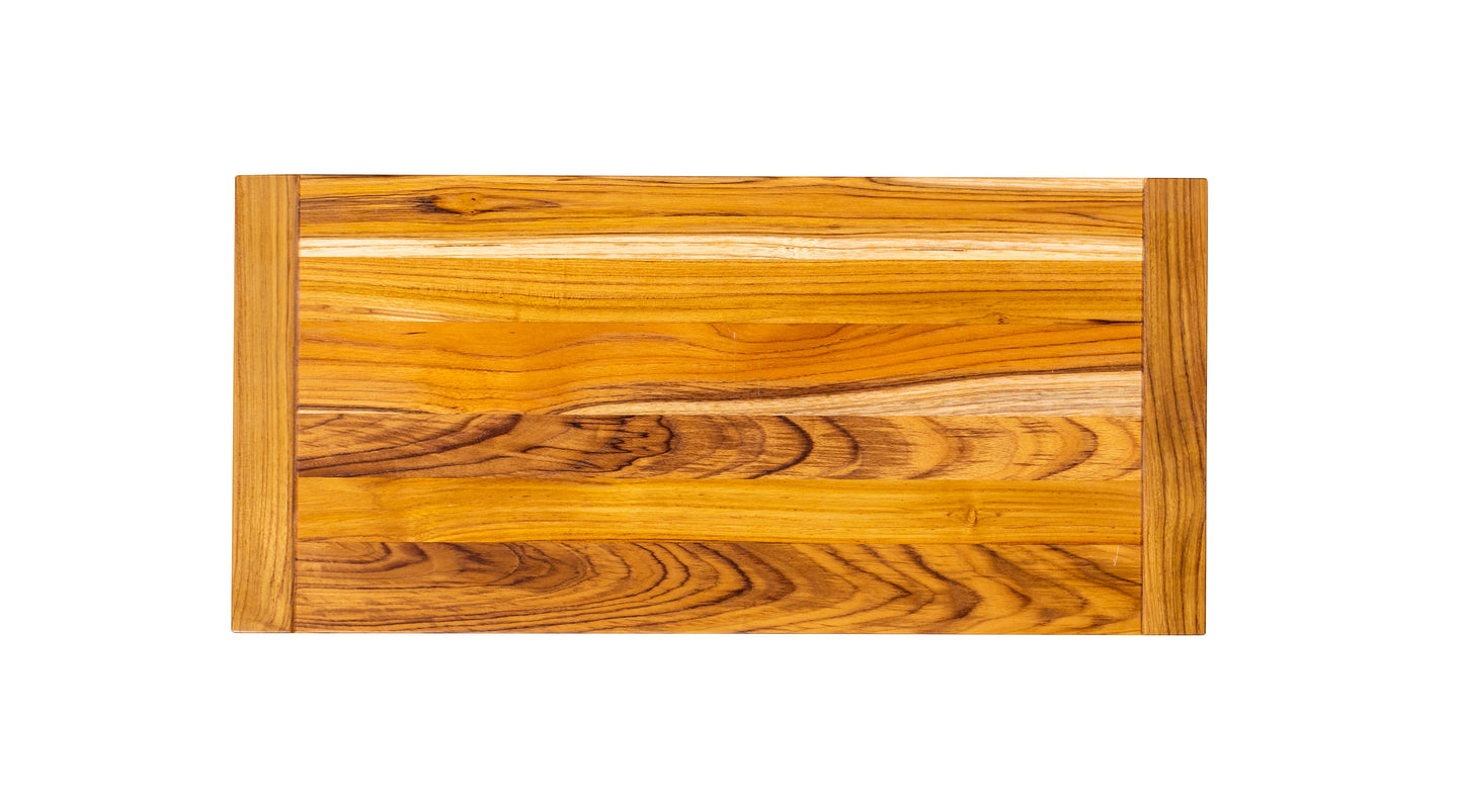 60x38" Tahoe Teak Dining Table, Smooth-Textured Natural Finish.