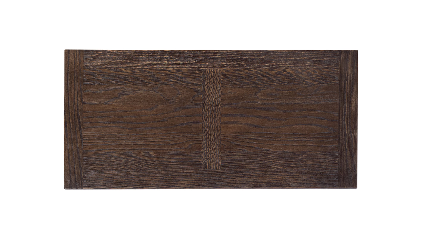 84x40" Oak Merideth Dining Table, Brushed-Texture Cocoa Finish