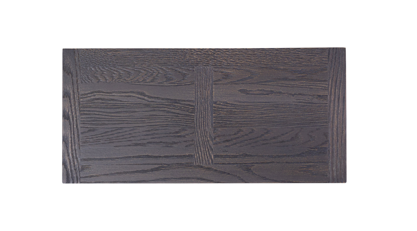 Solid Oak Table Top 84x40" Brushed Texture, Anthracite Finish