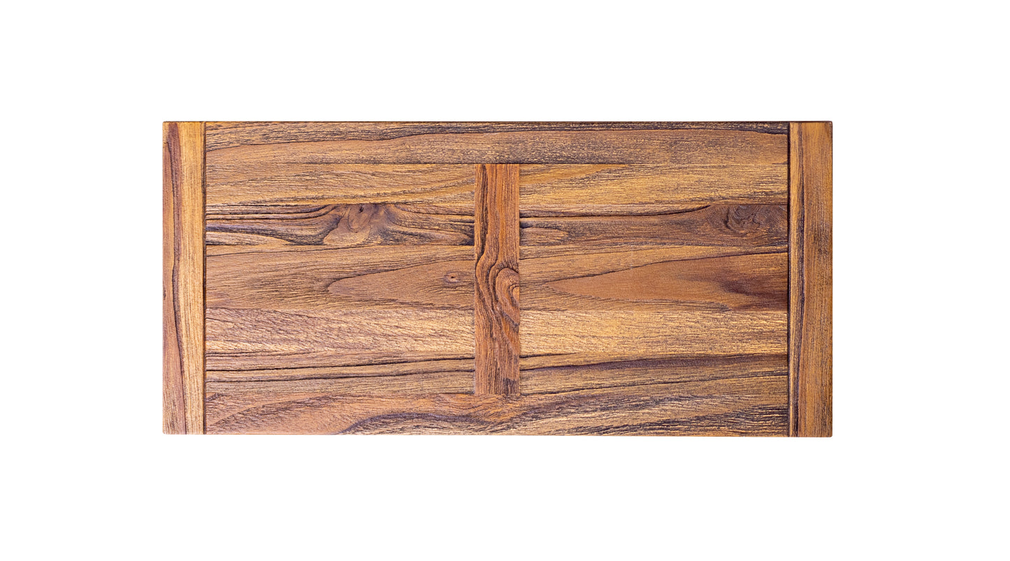 72x38" Cheyenne Teak Dining Table, Brushed-Textured Autumn Finish.