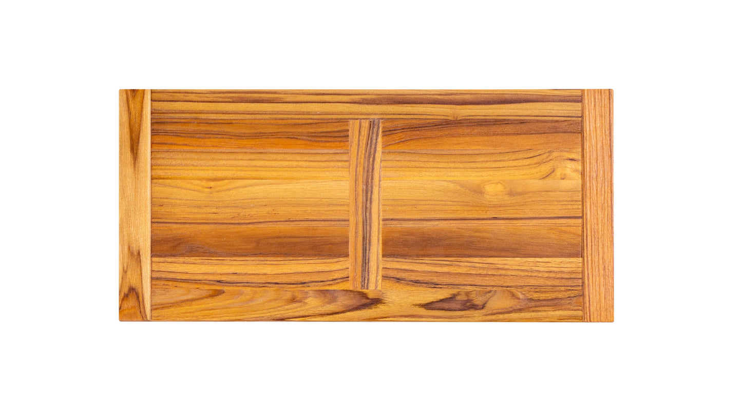 Teak Dining Table 96x40" Brushed-textured, Natural Finish