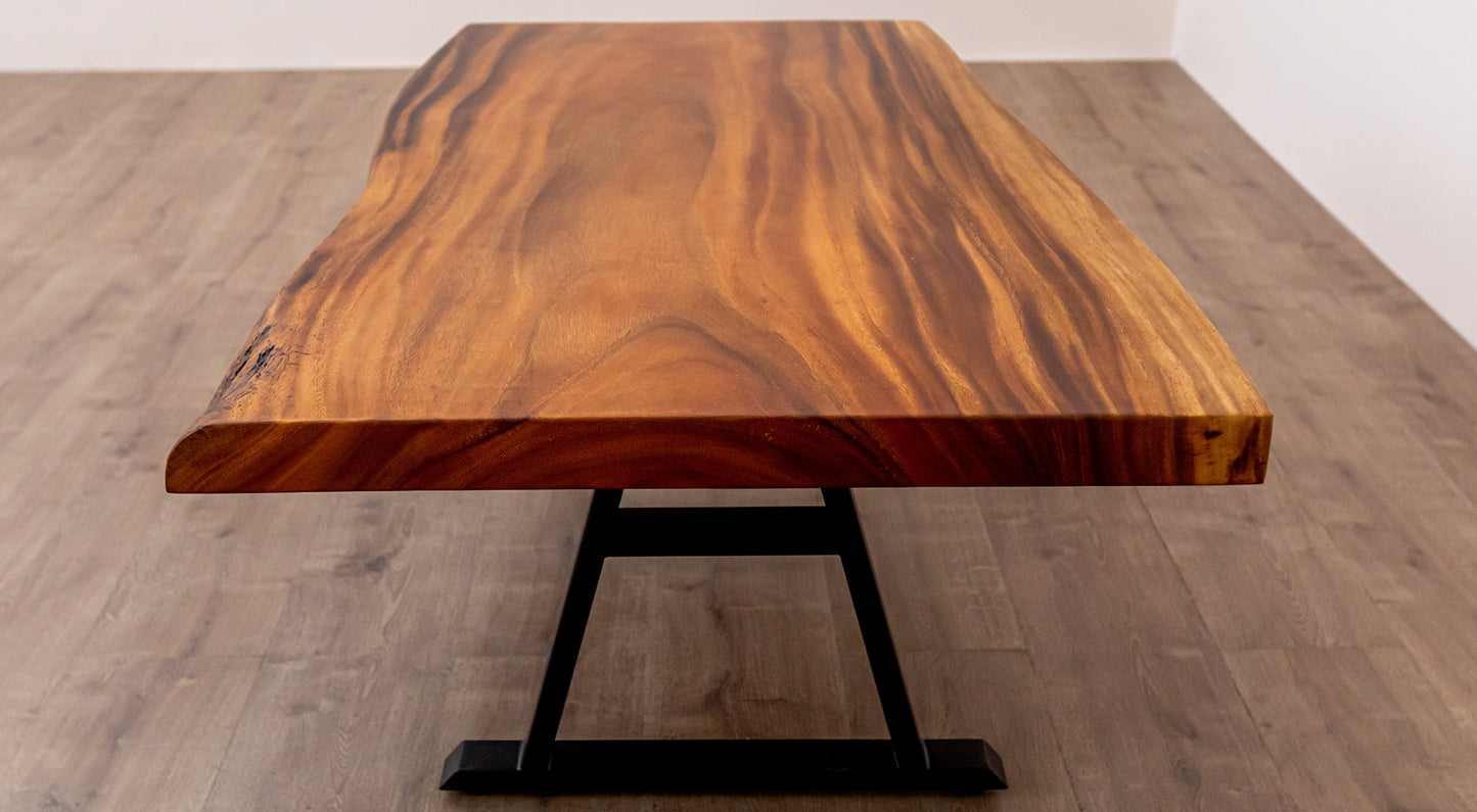 55x30" Acacia Live Edge Coffee Table, Smooth-Texture Natural Finish