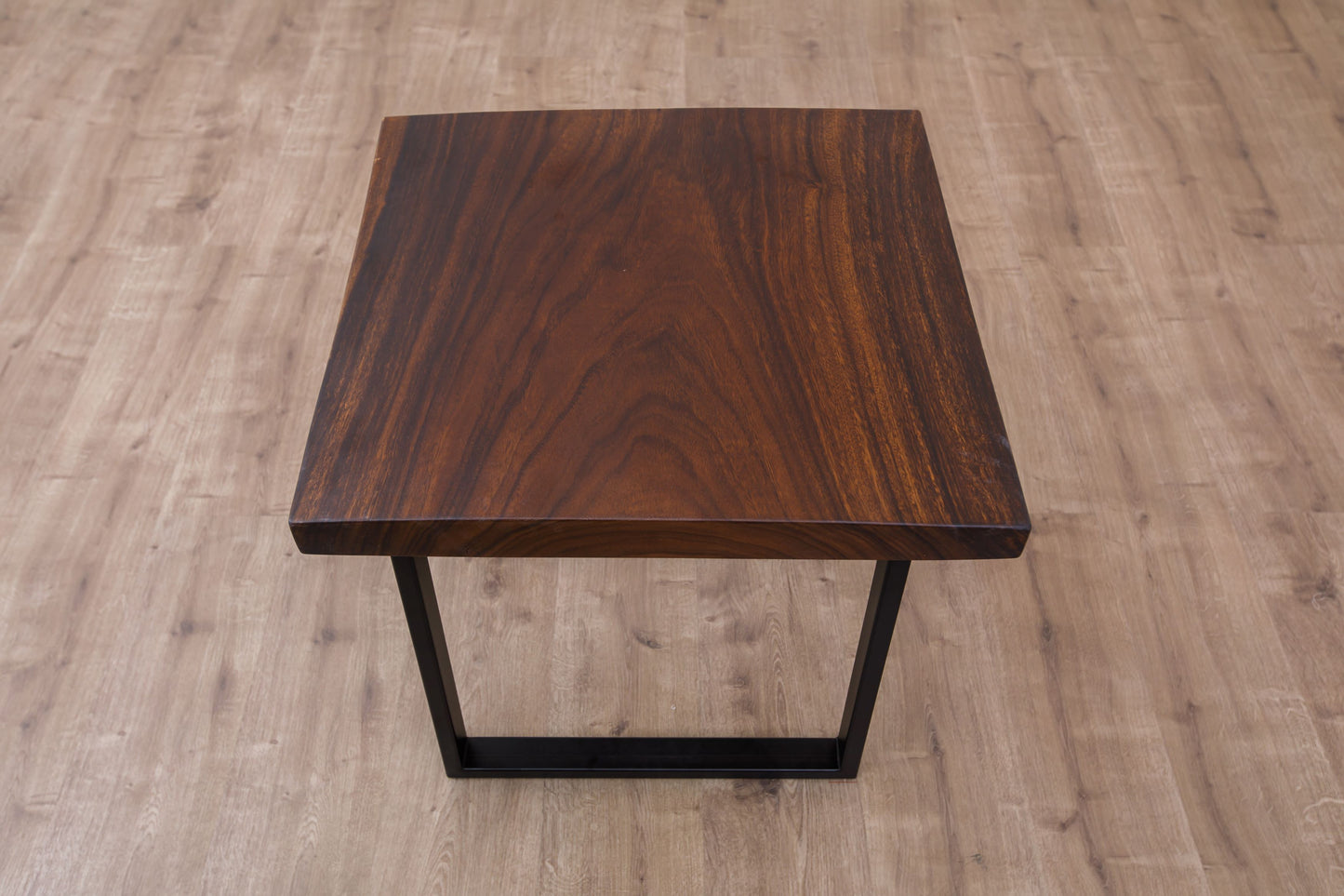 30x30" Acacia Mission Edge Side Table, Smooth-Texture Milk Chocolate Finish