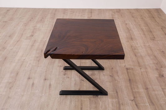 30x30" Acacia Mission Edge Side Table, Smooth-Texture Dark Chocolate Finish