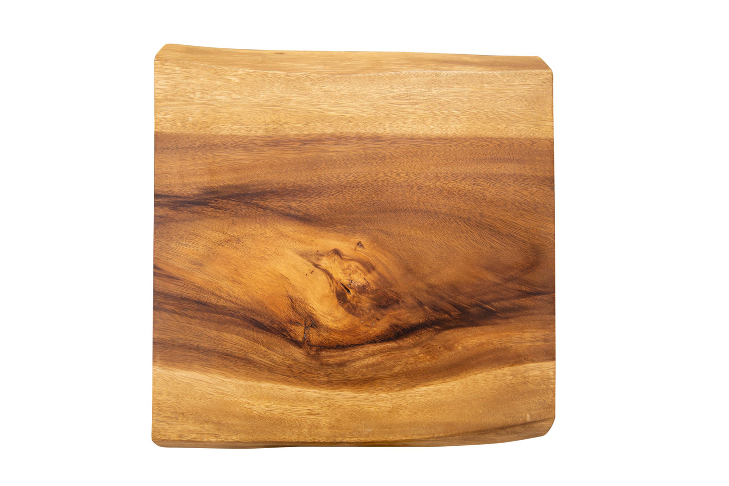 24x24" Acacia Live Edge Square Leg, Smooth-Texture Natural Finish