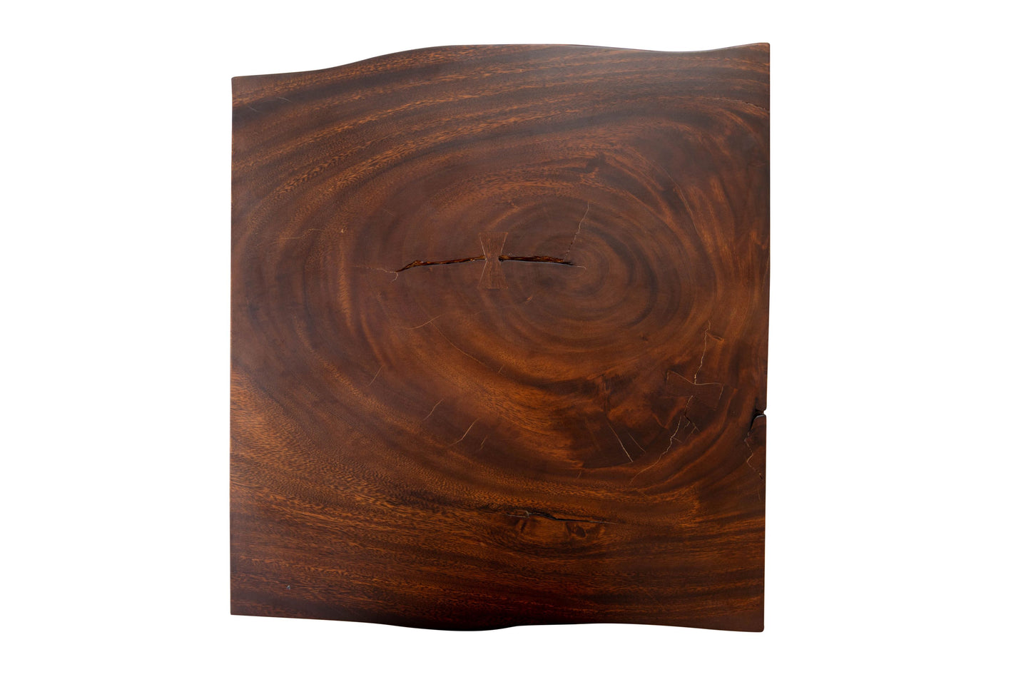 24x24" Acacia Live Edge Square Leg, Smooth-Texture Dark Chocolate Finish