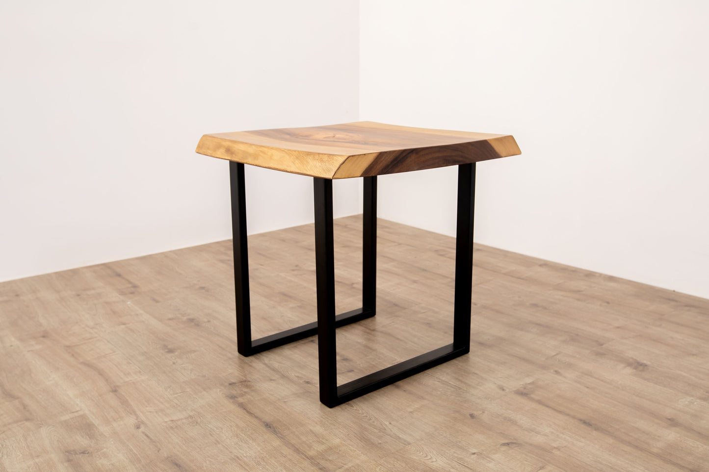 24x24" Acacia Live Edge Square Leg, Smooth-Texture Natural Finish