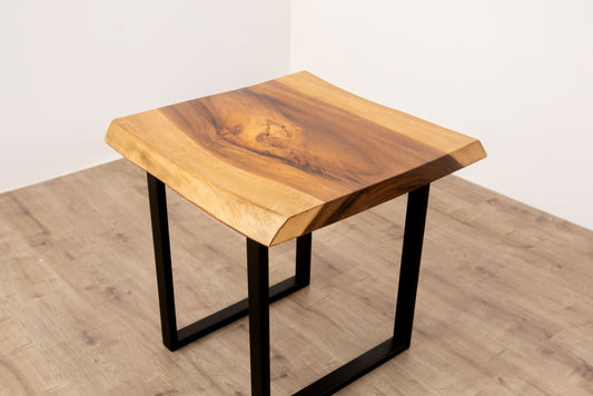 24x24" Acacia Live Edge Square Leg, Smooth-Texture Natural Finish