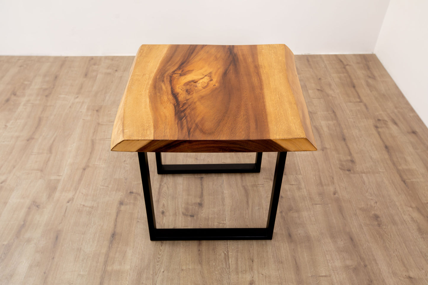 24x24" Acacia Live Edge Square Leg, Smooth-Texture Natural Finish