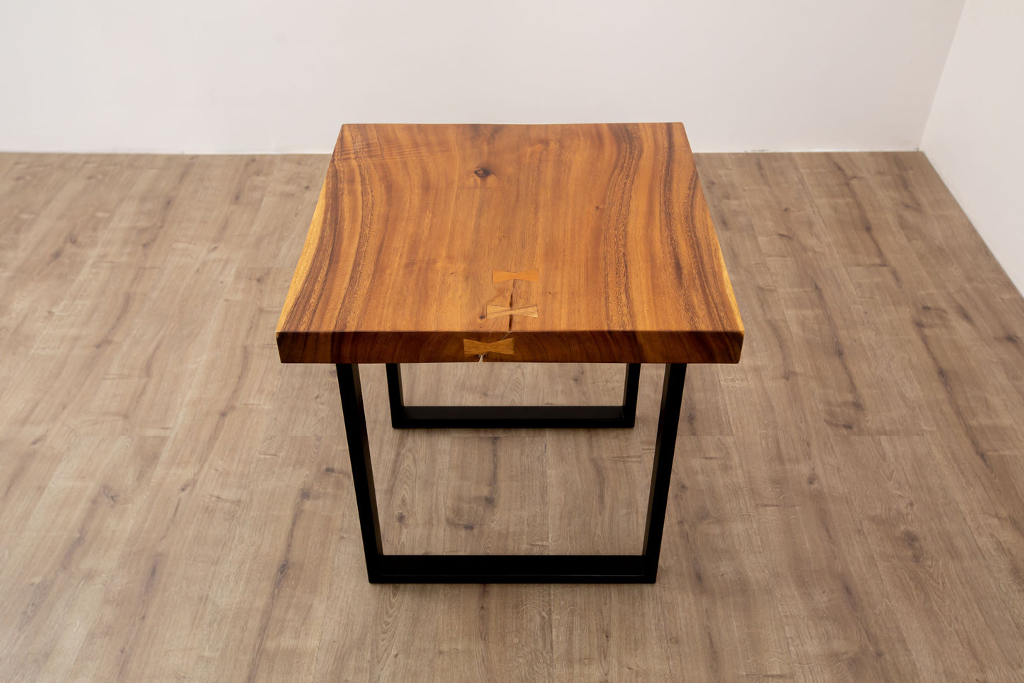 24x24" Acacia Mission Edge Square Leg, Smooth-Texture Natural Finish