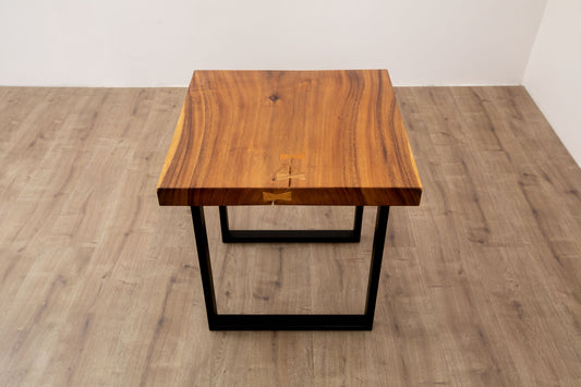 24x24" Acacia Mission Edge Square Leg, Smooth-Texture Natural Finish