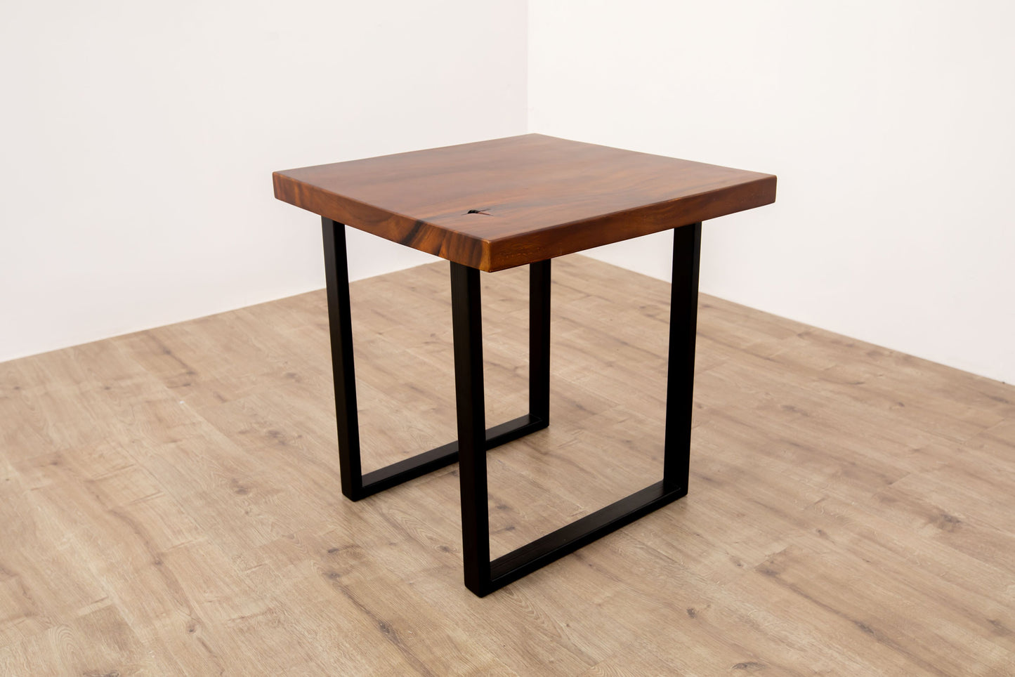 24x24" Acacia Mission Edge Square Leg, Smooth-Texture Milk Chocolate Finish