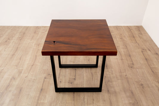 24x24" Acacia Mission Edge Square Leg, Smooth-Texture Milk Chocolate Finish