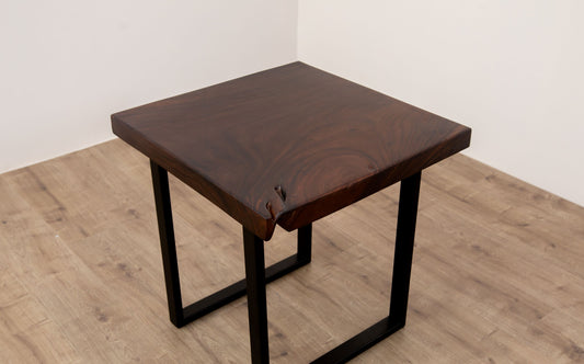 24x24" Acacia Mission Edge Square Leg, Smooth-Texture Dark Chocolate Finish