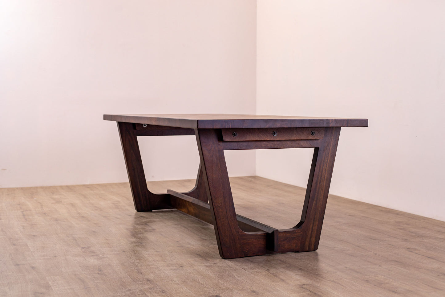 84x40" Palisades Acacia Dining Table, Smooth Textured Dark Chocolate Finish