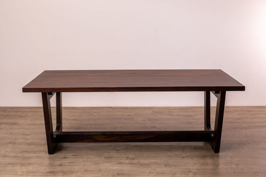 84x40" Palisades Acacia Dining Table, Smooth Textured Dark Chocolate Finish