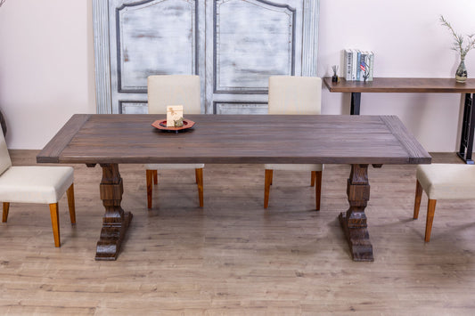 84x40" Simeon Teak Dining Table, Brushed-Textured Cocoa Finish